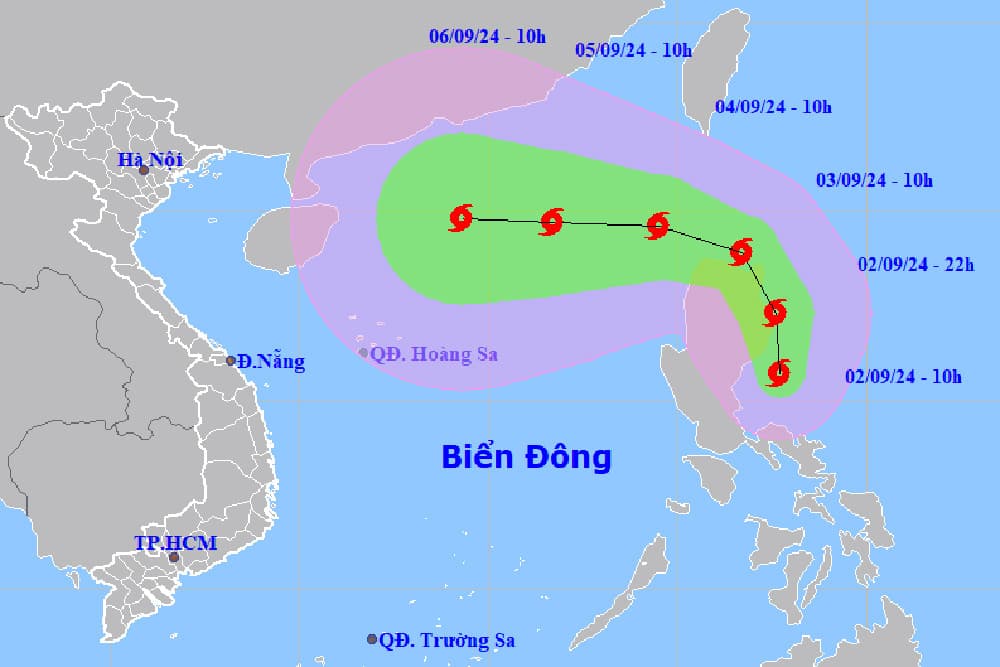 Bão Yagi đang hướng vào Biển Đông, khả năng đạt cường độ rất mạnh