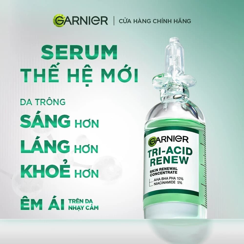 Review Serum Tri-Acid Garnier Thế Hệ Mới 15% PHA, AHA, BHA + Niacinamide 20ml – Bí Quyết Cho Làn Da Sáng Mịn, Đều Màu