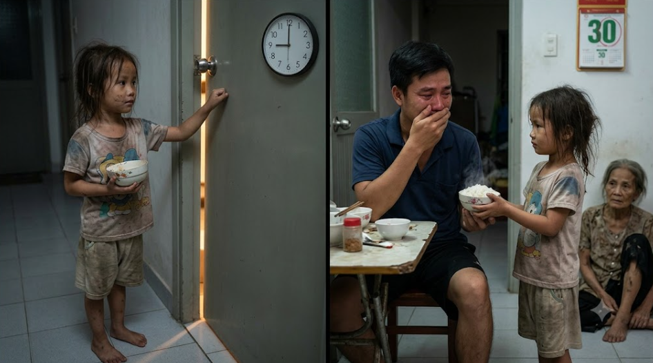 Mỗi tối đúng 9 giờ, cô bé hàng xóm lại gõ cửa xin một bát cơm, đến ngày thứ 30 tôi bật khóc khi biết sự thật