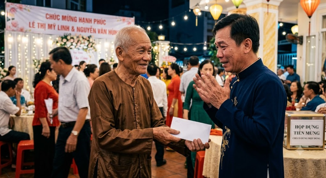 Tôi cho một ông lão mượn 500 nghìn, ba năm sau ông xuất hiện trong ngày cưới con gái tôi