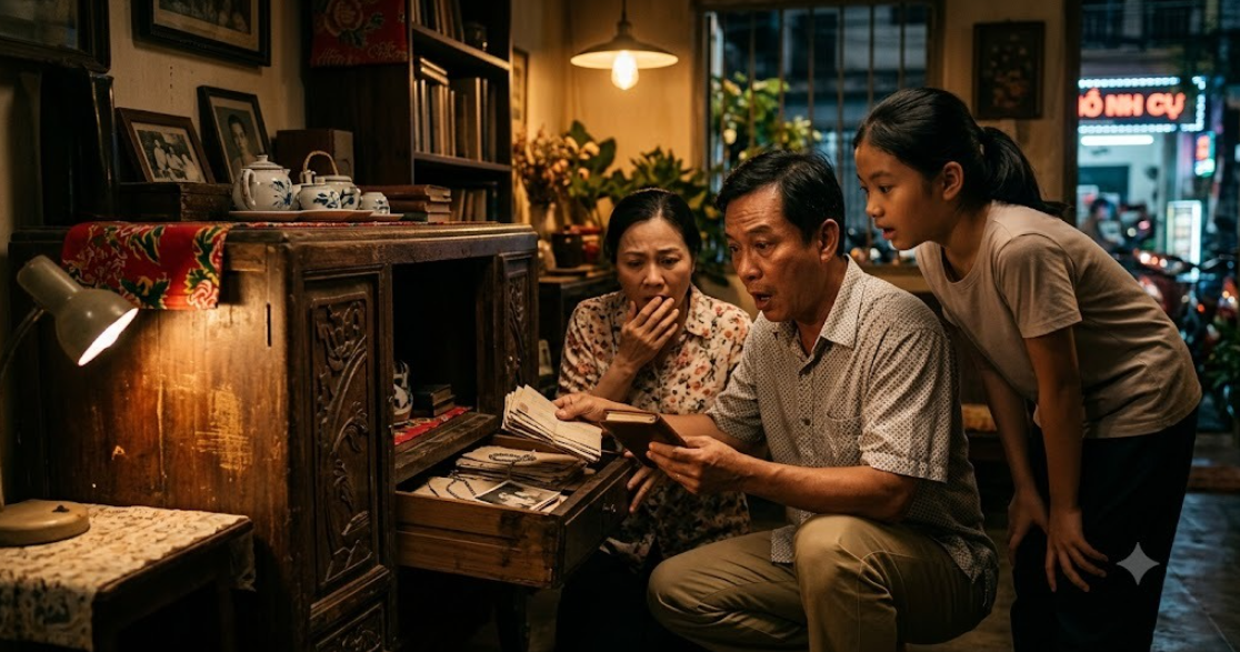 Tôi mua chiếc tủ cũ ngoài chợ, ngăn bí mật bên trong khiến cả gia đình sững sờ