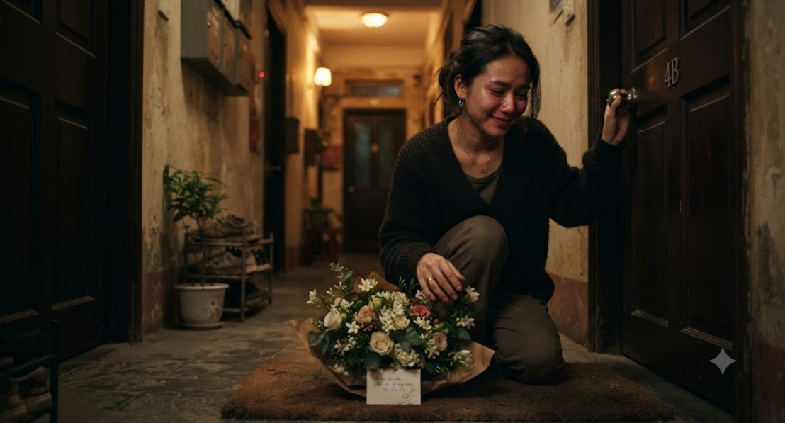 Mỗi đêm đều có người đặt một bó hoa trước cửa nhà tôi suốt bảy năm