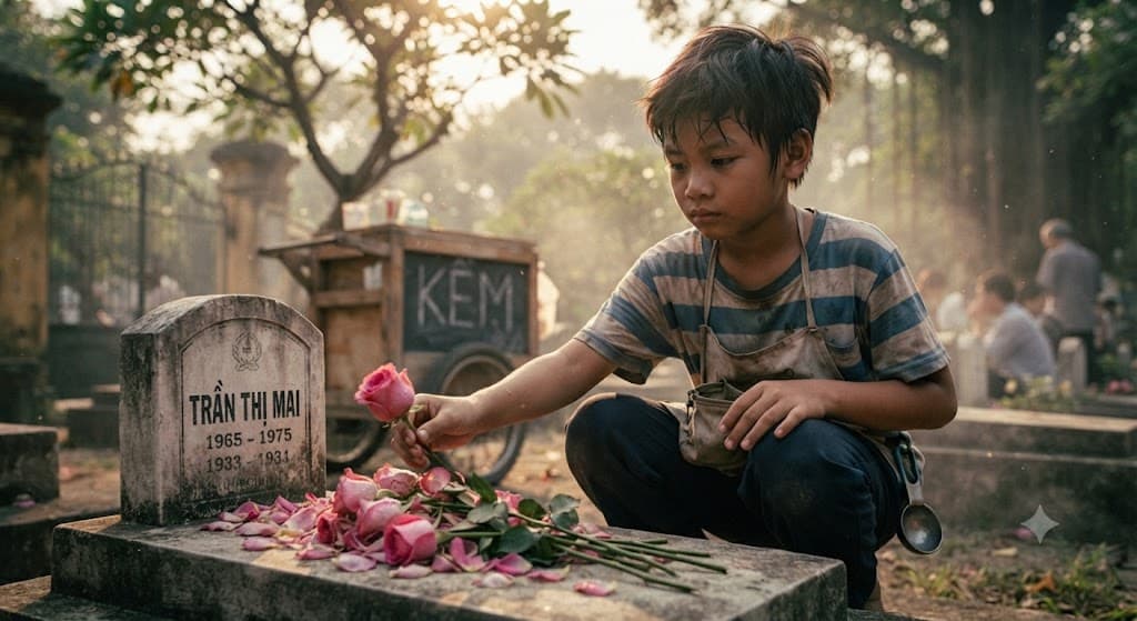 Cậu bé bán kem mỗi ngày đều mua một bông hồng, đến ngày biết người nhận ai cũng nghẹn ngào