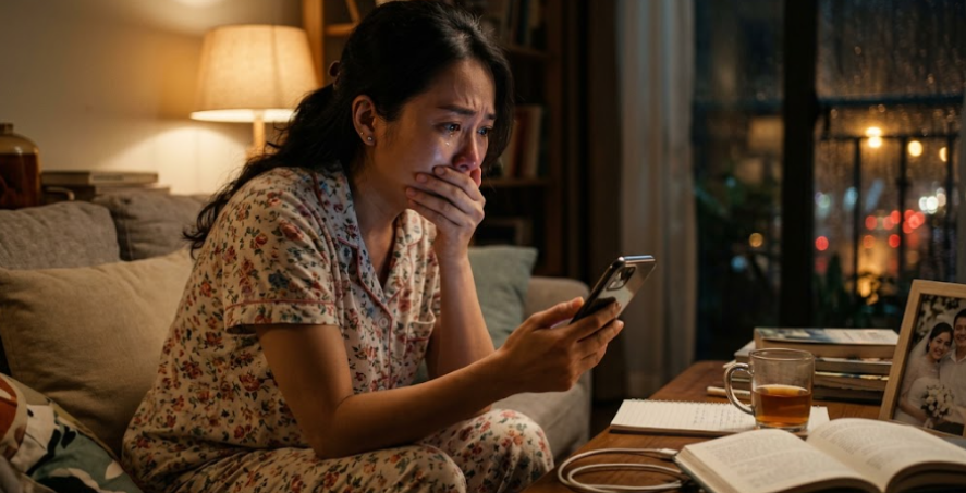 Tôi tưởng chồng đi công tác, đến khi người ta gửi ảnh anh đang ngồi trong bệnh viện tôi mới hoảng hốt