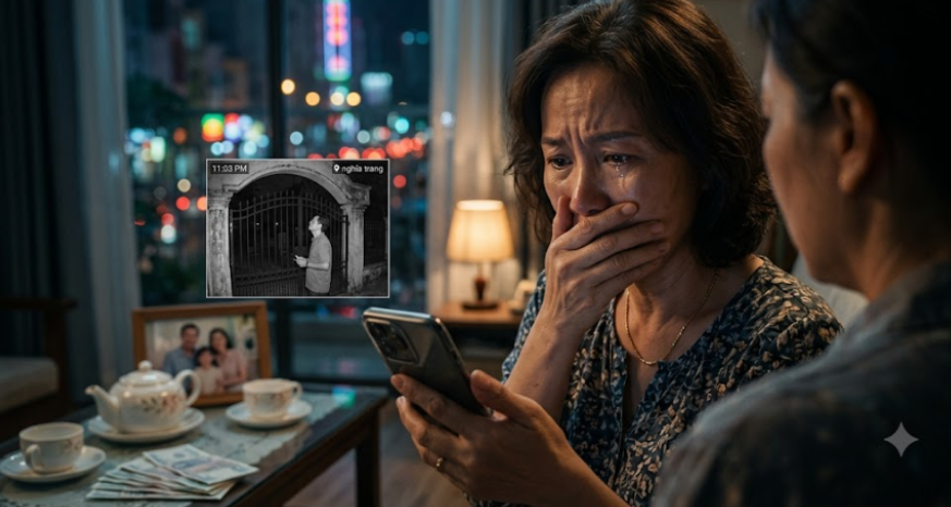 Chồng nói tăng ca, nhưng camera lại ghi anh đứng trước một nghĩa trang lúc 11 giờ đêm