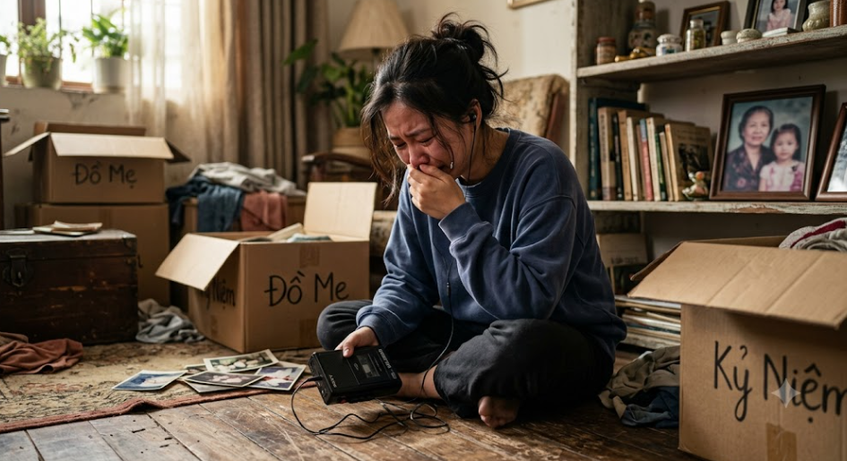 Tôi tìm thấy một đoạn ghi âm mẹ để lại, nghe đến câu cuối tôi phải ngồi bệt xuống sàn