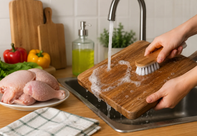 Sai lầm nhiều người mắc khi dùng thớt gỗ chặt thịt gà