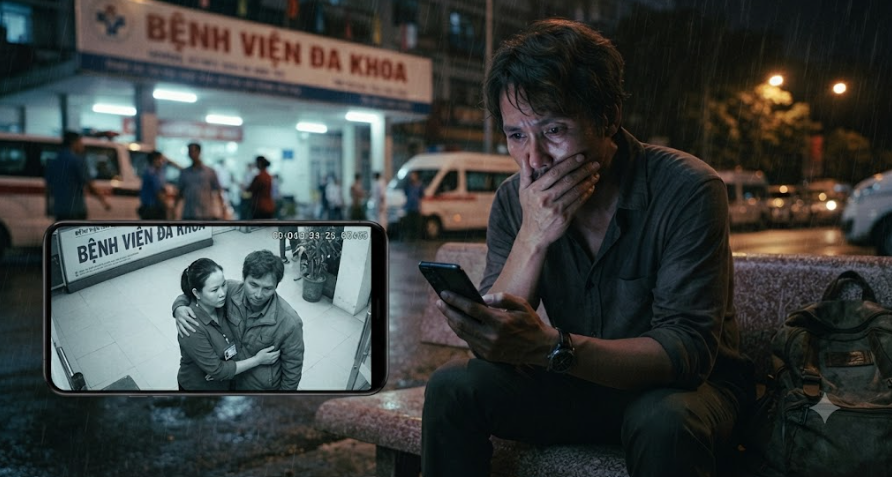 Vợ tôi nói chưa từng gặp người đàn ông ấy, nhưng camera lại ghi cảnh họ ôm nhau trước bệnh viện