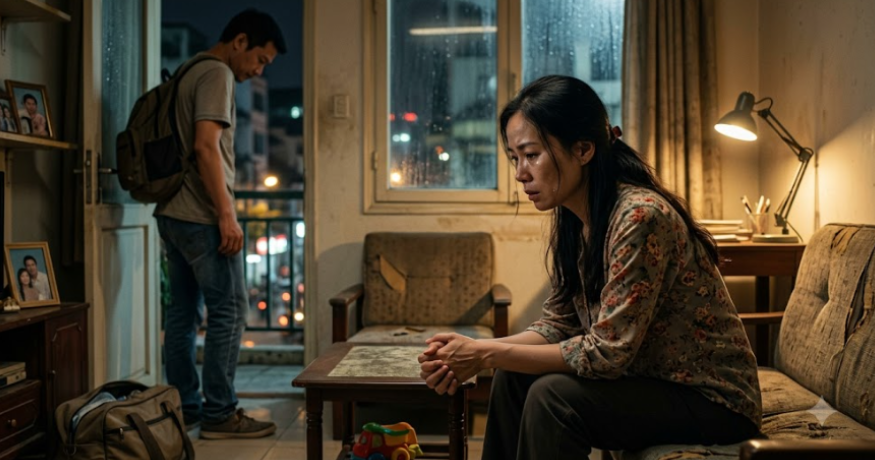 “Mẹ con em không phải lý do anh ở lại” – chồng nói một câu khiến tôi im lặng