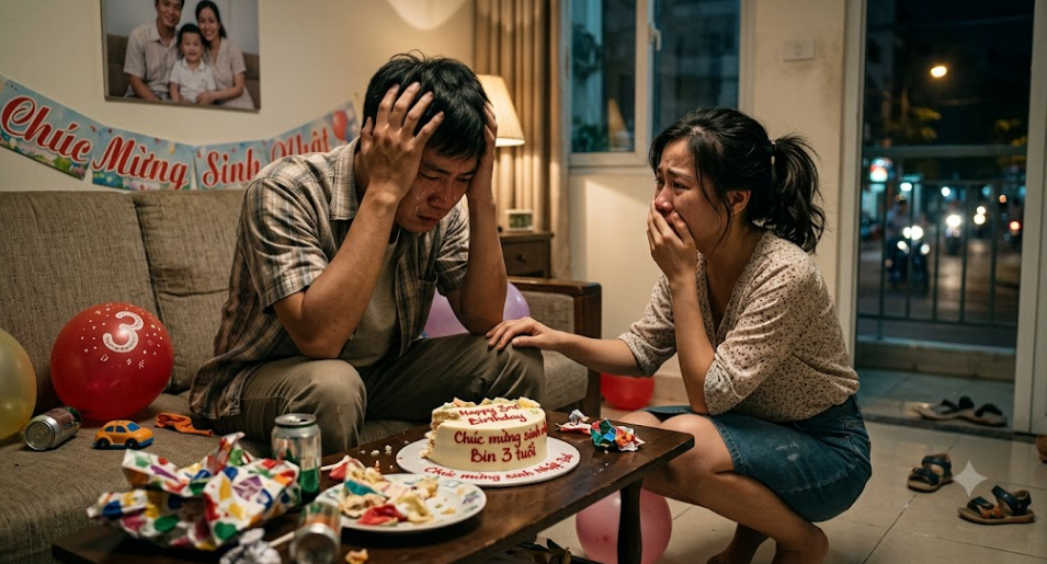 “Em xin lỗi, nhưng đứa trẻ này không phải con anh” – vợ thú nhận ngay sau sinh nhật con